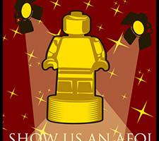 Golden minifig trophy "Show us an AFOL"